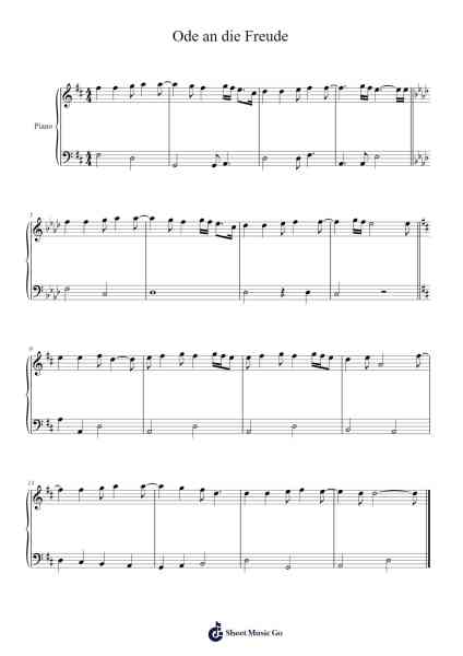 Ode an die Freude Sheet Music by Ludwig van Beethoven-Arr.Pojudd Sheishua