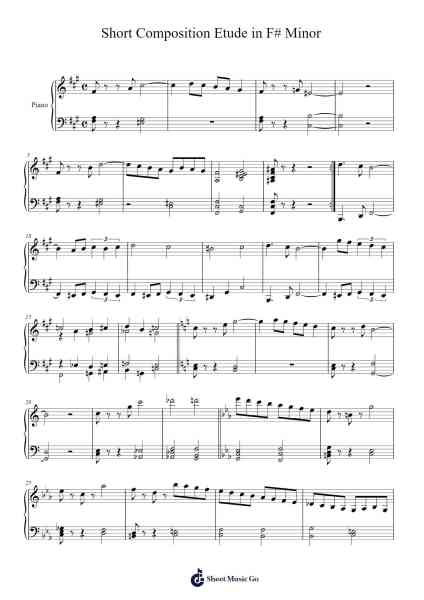 Etude in F# Minor Sheet Music by Senest Cartle-Arr.Efbooth Borgfe