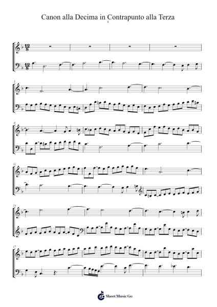 Die Kunst der Fuge, BWV 1080: Canon alla Decima in Contrapunto alla Terza Sheet Music by Johann Sebastian Bach-Arr.Graynix Johncarr