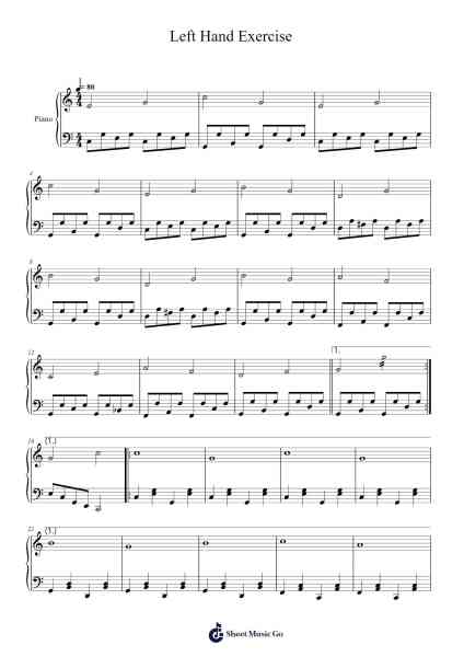Left Hand Exercise Sheet Music by Elton Oliveira-Arr.Kentnice Dalnoah