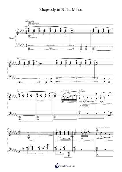 Rhapsody in B-flat Minor Sheet Music by Kristian M. Jackson-Arr.Vogtthia