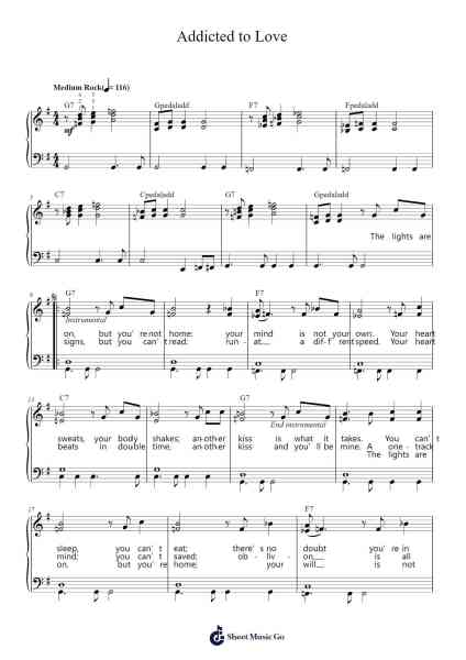 Addicted to Love Sheet Music by Robert Palmer-Arr.Saske