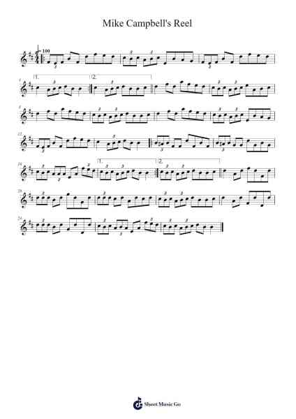 Mike Campbell's Reel Sheet Music by Chanes-Arr.Ciscer Georyale