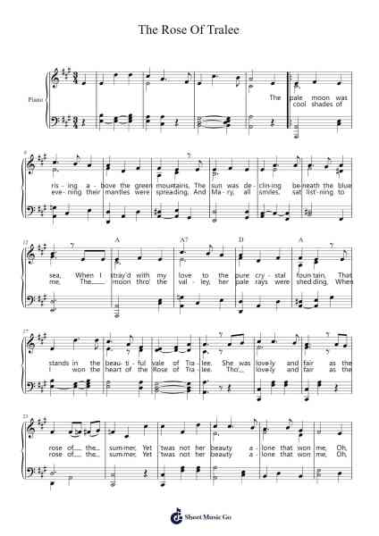 The Rose Of Tralee Sheet Music by Charles W. Glover-Arr.Jorthodore Adegee