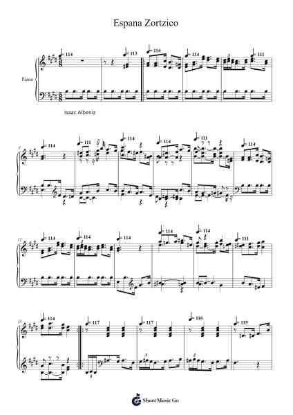 Espana Zortzico Sheet Music by -Arr.Sampcon Mevans