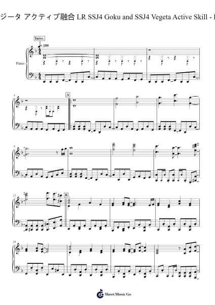 LR SSJ4 Goku and Vegeta Active Skill Sheet Music by Bandai Namco Entertainment Inc.-Arr.Birdco Osnel