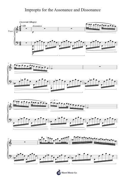 Improptu for the Assonance and Dissonance Sheet Music by Unknown author-Arr.Losopp Webslin