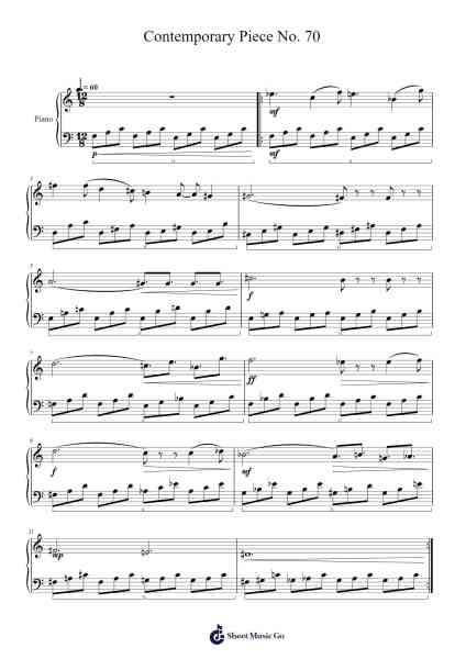 Contemporary Piece No. 70 for Piano Sheet Music by S. M. Kudlo-Arr.Chauburne Fowblair