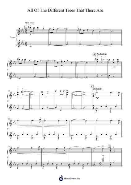 All Of The Different Trees That There Are Sheet Music by Jack de Quidt-Arr.Kirkmaltz