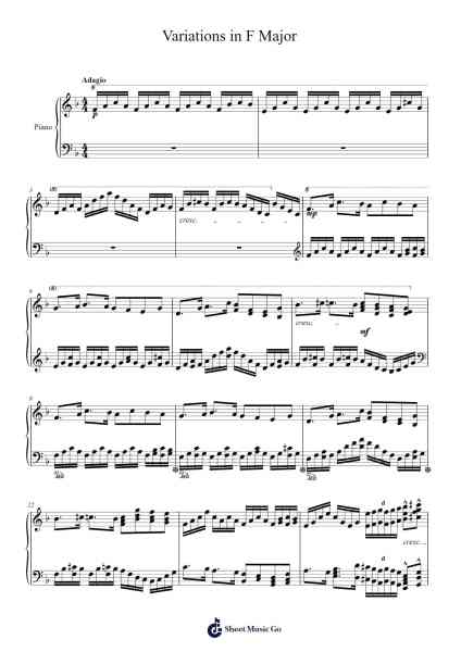 Variations in F Major Sheet Music by A. Viray-Arr.Bingpiers Georlance