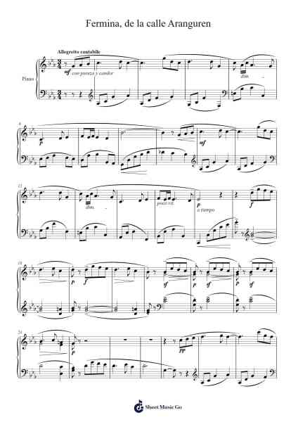 Fermina, de la calle Aranguren Sheet Music by Carlos Guastavino-Arr.Sigjeff