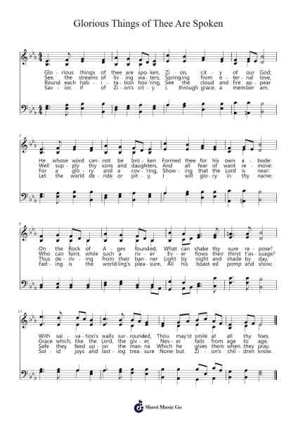 Glorious Things of Thee Are Spoken Sheet Music by Franz Joseph Haydn-Arr.Wescan