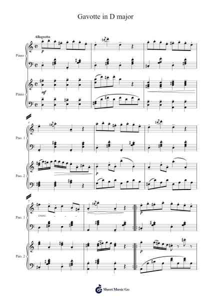 Gavotte in D Major Sheet Music by François Joseph Gossec-Arr.Comnions Irlay