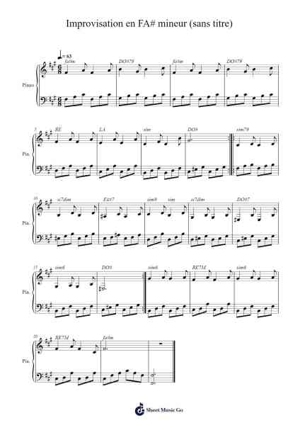 Improvisation en FA# mineur (sans titre) Sheet Music by Losnow Stiltian-Arr.Thodorejoan