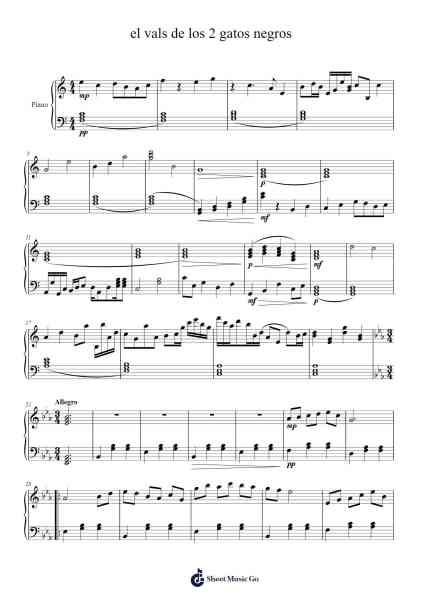 el vals de los 2 gatos negros Sheet Music by Wili-Arr.Spenky Chloelith