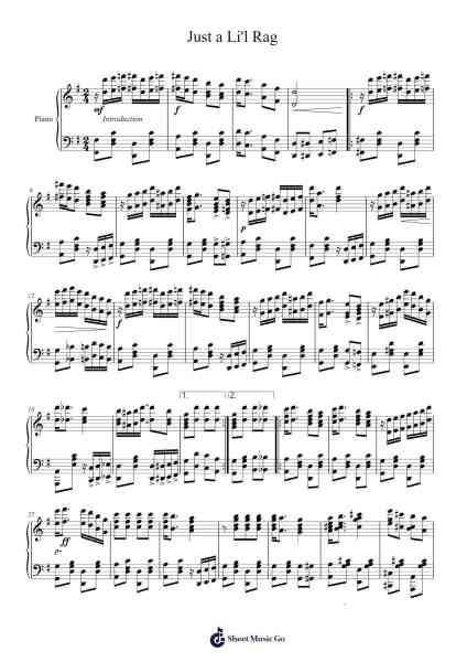 Just a Li'l Rag Sheet Music by Urban A Schick-Arr.Babberg Neriam