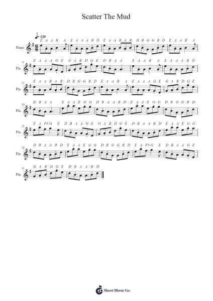 Scatter The Mud Sheet Music by -Arr.Cromflower Raeck