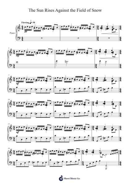 The Sun Rises Against the Field of Snow Sheet Music by w-unitedthursday-Arr.Brongus Chadkiel