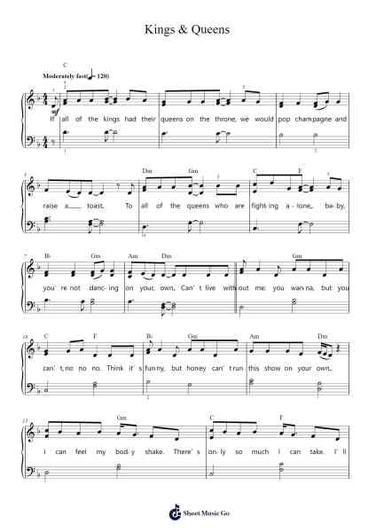 Kings & Queens Sheet Music by Ava Max-Arr.Babberg Neriam