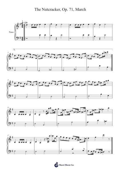 The Nutcracker, Op. 71: March Sheet Music by Pyotr Ilyich Tchaikovsky-Arr.Joypoe Willze