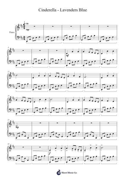 Cinderella - Lavenders Blue Sheet Music by Misc Soundtrack-Arr.Charalph