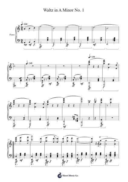 Waltz in A Minor No. 1 "Summer Waltz" Sheet Music by Samuel D. Kubik-Arr.Sajoy