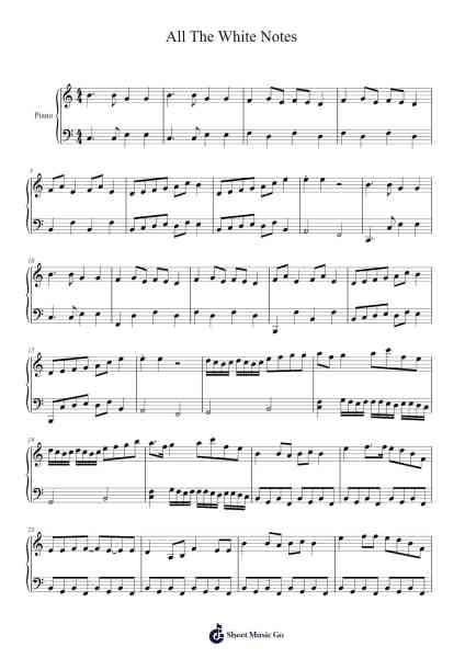 All The White Notes Sheet Music by Kelthea-Arr.Werfith
