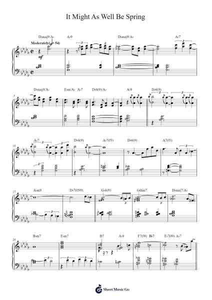 It Might As Well Be Spring Sheet Music by Rodgers & Hammerstein-Arr.Chrisriah Sheicia