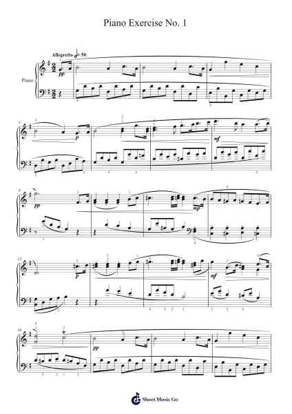 Piano Exercise No.1 Sheet Music by Mattnat Bingtine-Arr.Eipsgold Maudman
