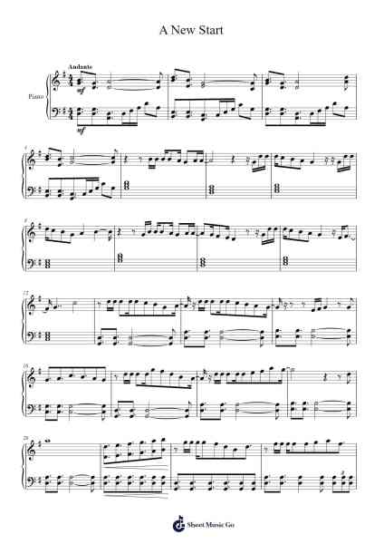 A New Start Sheet Music by Bertdawn Gorcooke-Arr.Shirvien