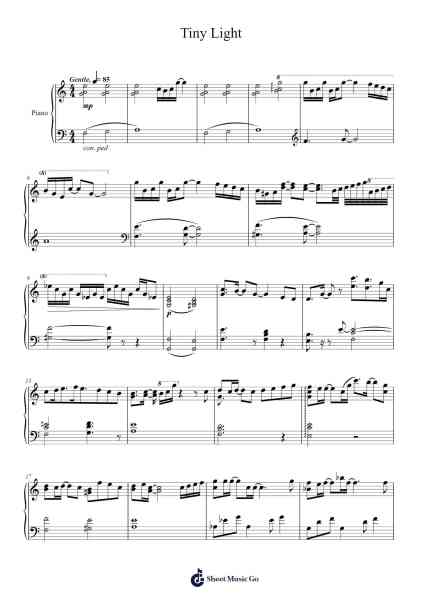 Tiny Light Sheet Music by Akari Kitou-Arr.Galchard