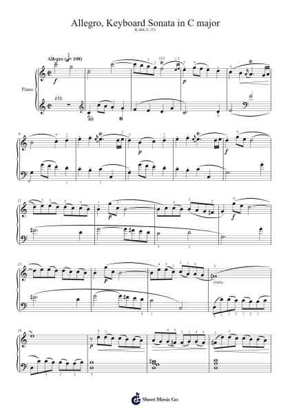 Keyboard Sonata in C Major, K.464, L.151 Sheet Music by Domenico Scarlatti-Arr.Thadean Chilridge