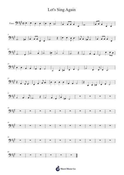 Let's Sing Again Musica per pianoforte di undefined - Arr.Hewkay Brewstience