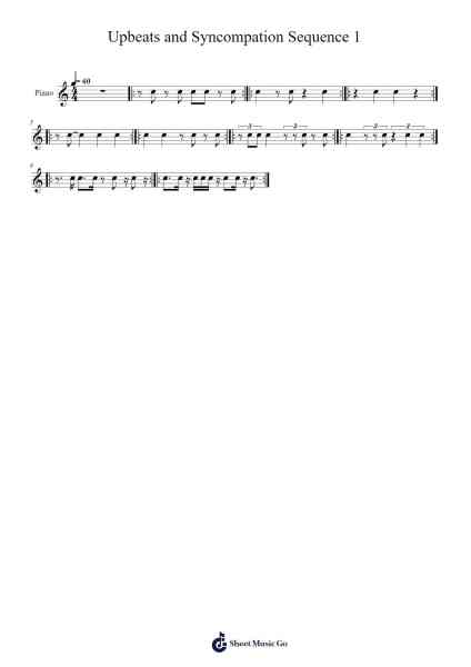Upbeats and Syncompation Sequence 1 Sheet Music by -Arr.Hewdice