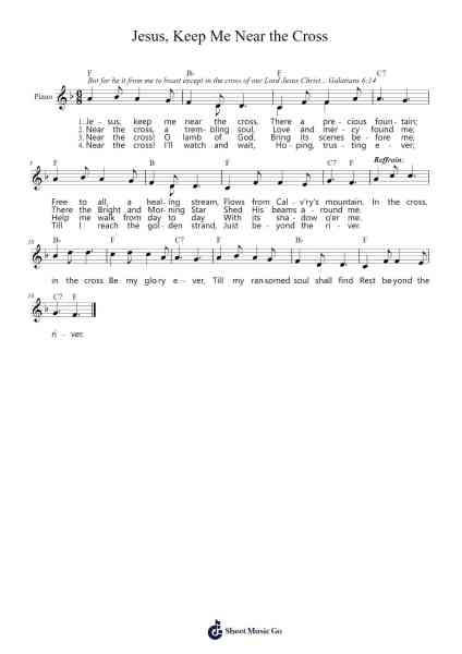 Jesus, Keep Me Near the Cross Sheet Music by -Arr.Thomfrank Springper