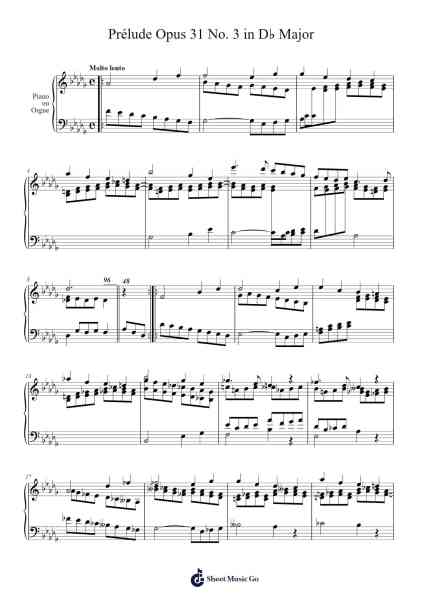 Prélude Opus 31 No. 3 in D♭ Major Sheet Music by Charles-Valentin Alkan-Arr.Maclup
