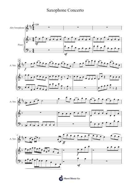 Saxophone Concerto Sheet Music by Walshwe Ianfinn-Arr.Vanralph Aunald