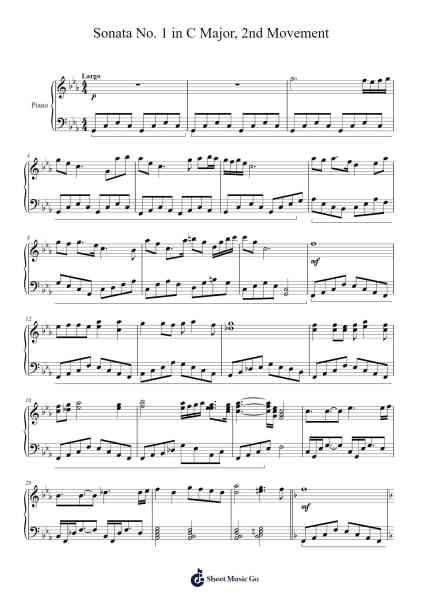 Sonata No. 1 in C Major, 2nd Movement Sheet Music by Cassaries Johnson-Arr.Dunbeck