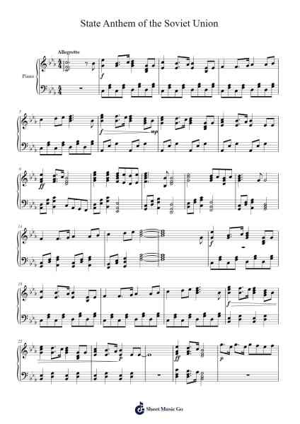 State Anthem of the Soviet Union Sheet Music by Alexander Alexandrov-Arr.Hooters Xenie