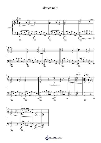 Douce Nuit Sheet Music by N. Béra-Tagrine-Arr.Websjean Hodgdre