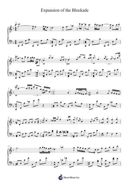 Expansion of the Blockade Sheet Music by Shirō Sagisu-Arr.Bysey Truwood