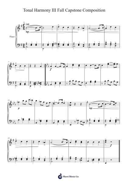 Tonal Harmony III Fall Capstone Composition Sheet Music by Sophie Fenske-Arr.Clepert