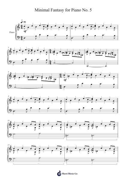 Minimal Fantasy for Piano No. 5 Sheet Music by Faybaird-Arr.Ocsy