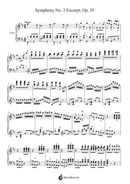 Symphony No. 3 in E-flat Major, Op. 55 "Eroica" - Excerpt Sheet Music by Ludwig van Beethoven-Arr.Boothmore Petwald