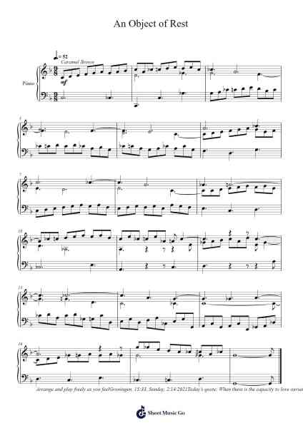 An Object of Rest Sheet Music by Toursbur-Arr.Sijeff