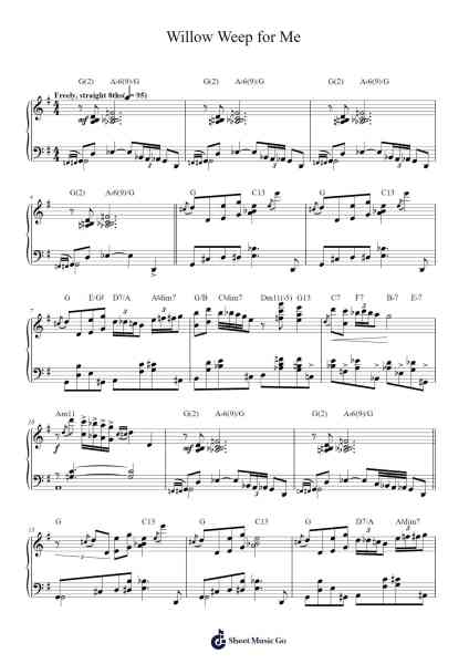 Willow Weep for Me โน้ตเพลงโดย Chad & Jeremy-Arr.Yetbur Jacmill