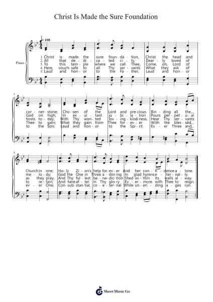 Christ Is Made the Sure Foundation Sheet Music by Henry Thomas Smart-Arr.Yuledawn