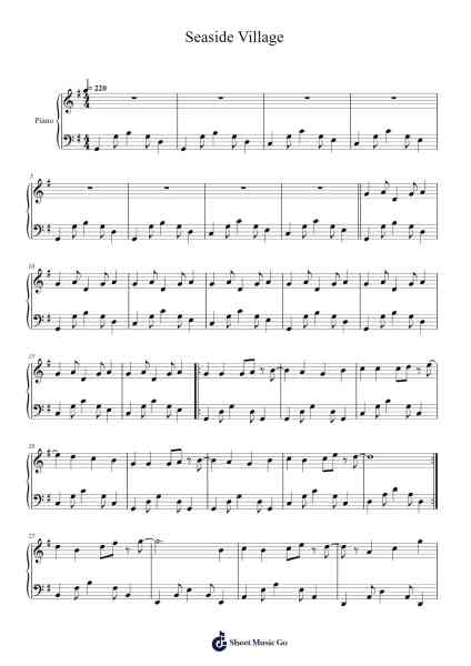 Seaside Village Sheet Music by 小林真澄-Arr.Humeleen Bachnat
