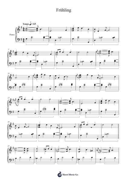 Frühling Sheet Music by Hoodprice-Arr.Watloise Fredgee