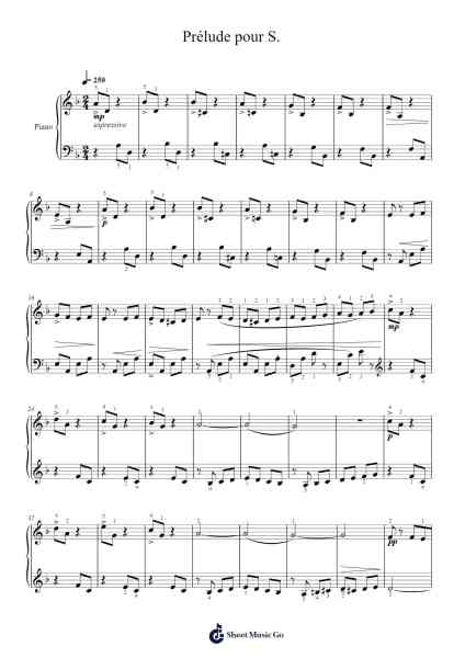 Prélude pour S. Sheet Music by Wheatlia Mondlee-Arr.Pubey